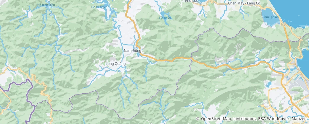 Mapa Bach Ma National Park