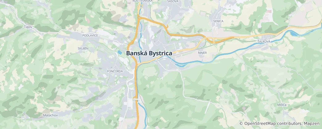 Map of Banská Bystrica