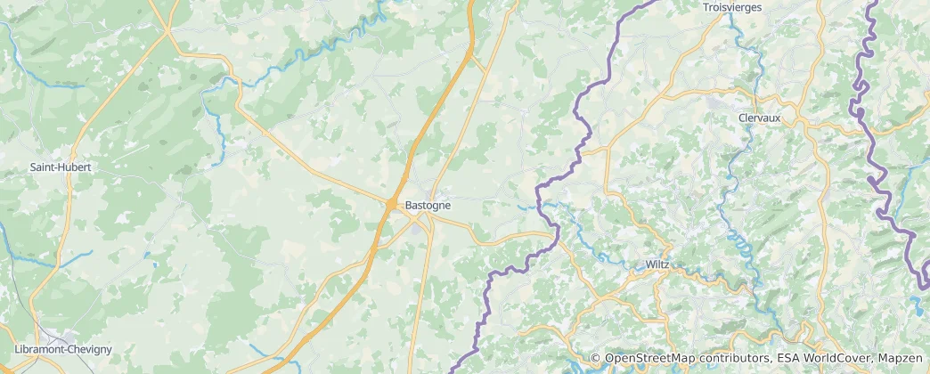 Map of Bastogne