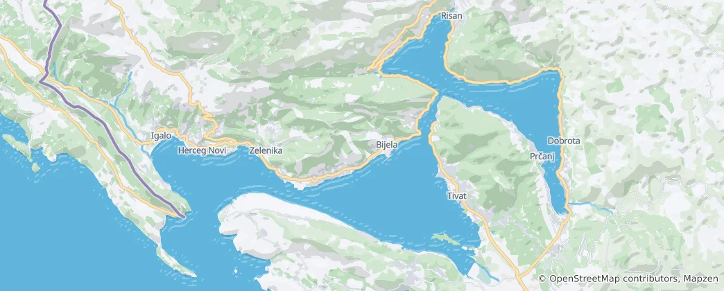 Mapa Boka Kotorská