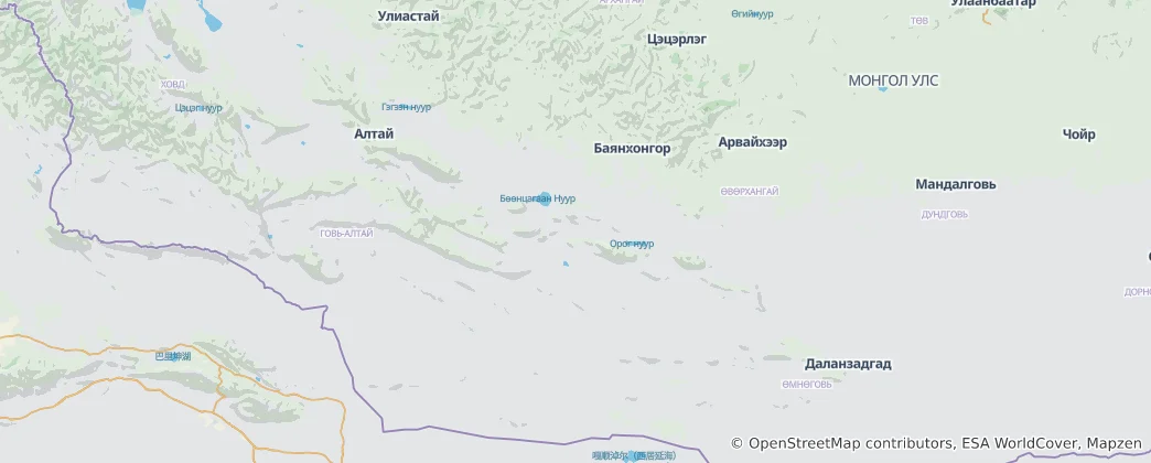 Karte von Bajanchongor-Aimag