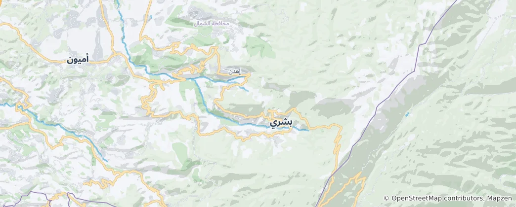 Mapa Bcharre
