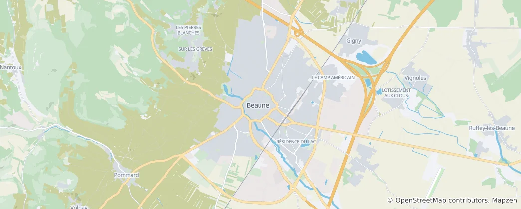 Mapa Beaune