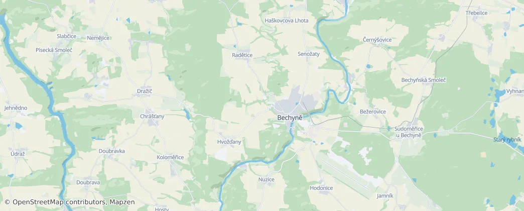 Bechyně — mapa