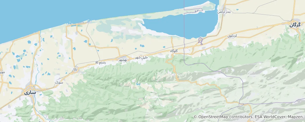 Map of Behshahr County