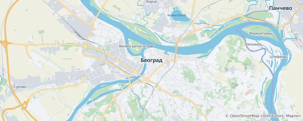Map of Belgrade