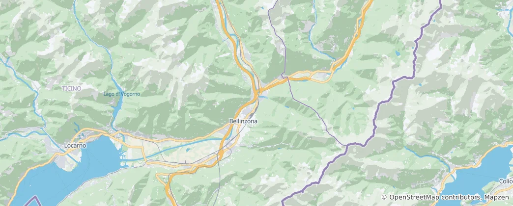 Mapa Bellinzona
