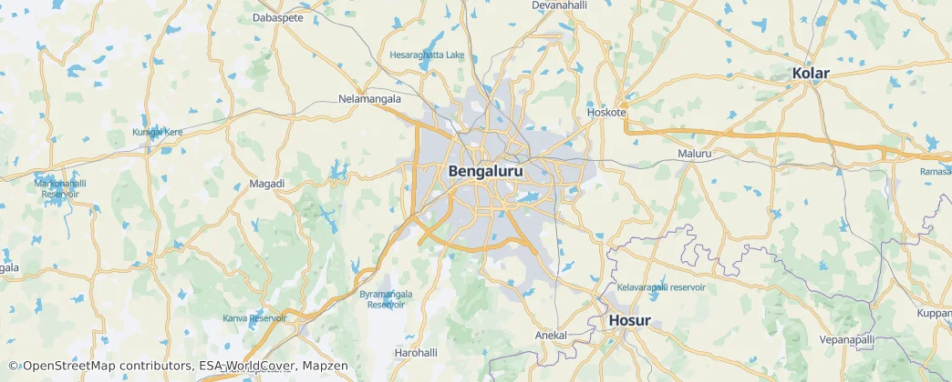 Bangalore-vidéki körzet — Térkép