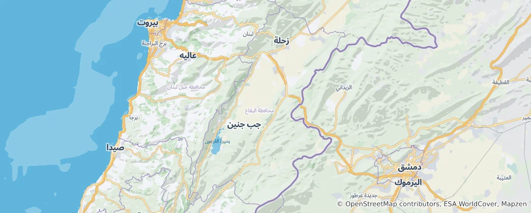 Map of Beqaa Governorate
