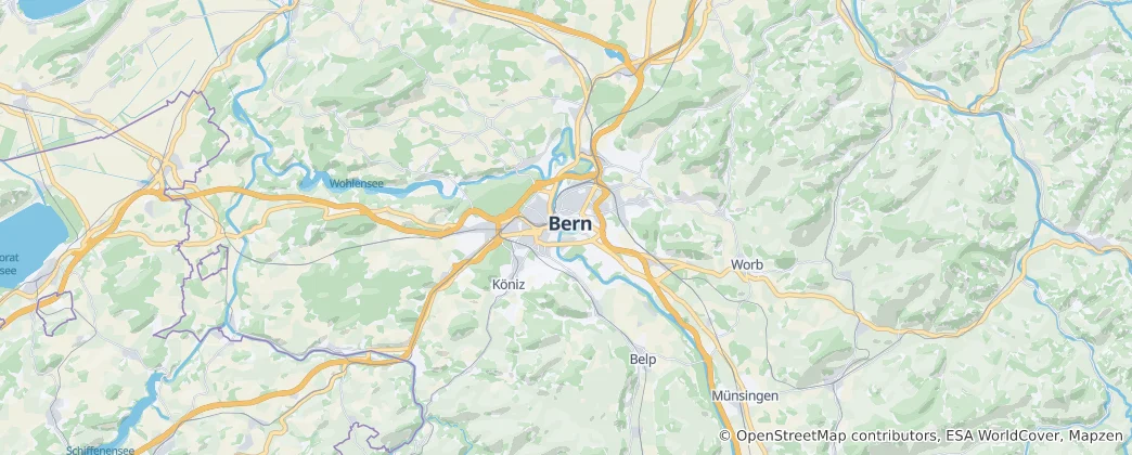 Mapa Bernský okres