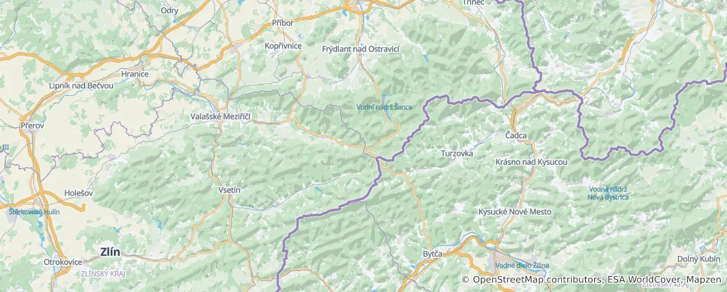 Mappa di Area paesaggistica protetta dei Beskidi