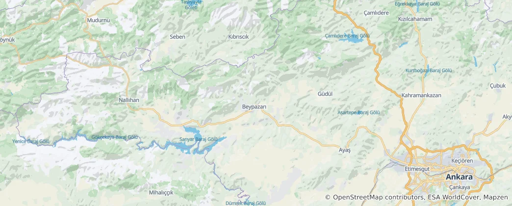 Mappa di Distretto di Beypazarı