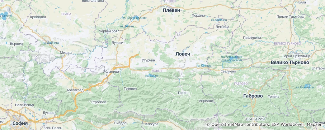 Mappa di distretto di Loveč