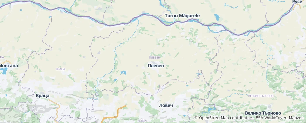 Mappa di distretto di Pleven