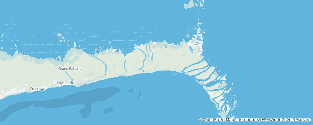 Map of East Grand Bahama