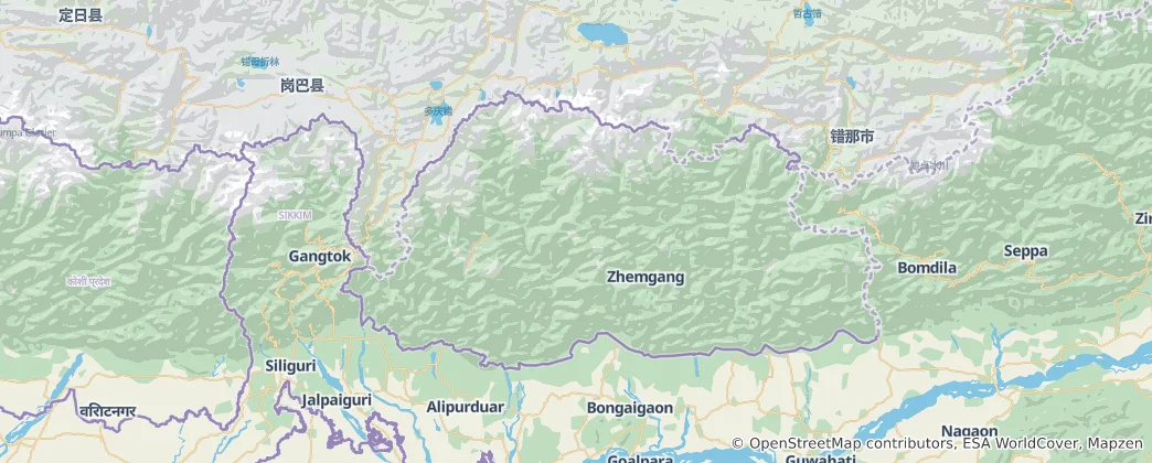 Map of Bhutan