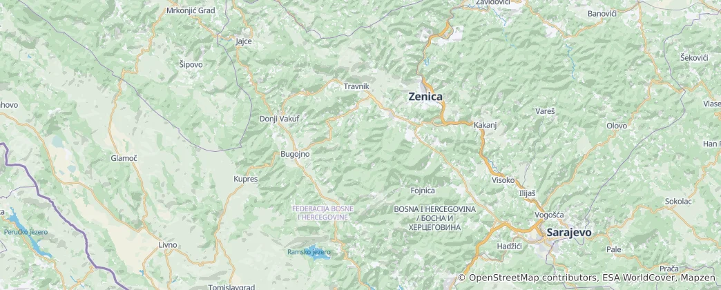 Central Bosnia Canton 지도