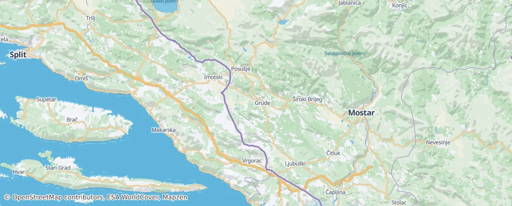 Carte de canton de l'Herzégovine de l'Ouest