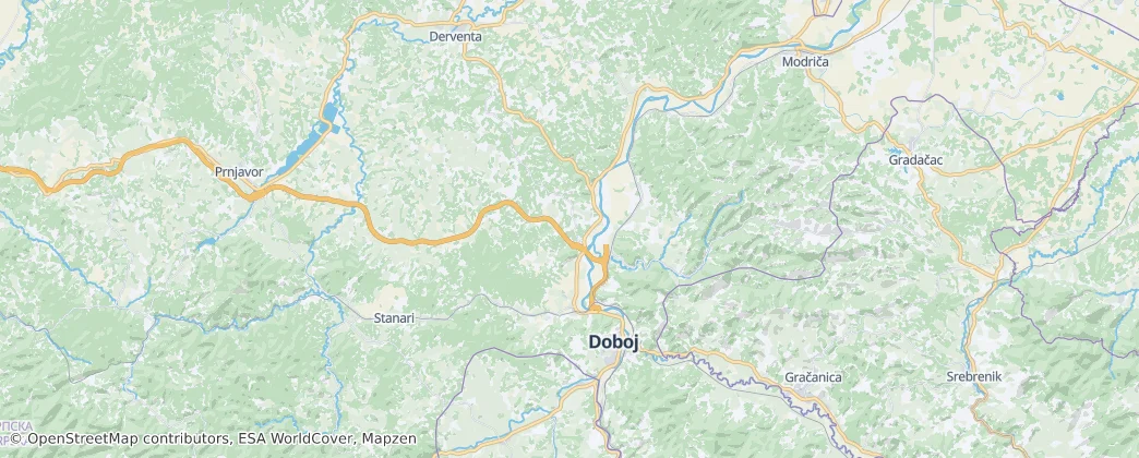 Mapa Doboj Jih