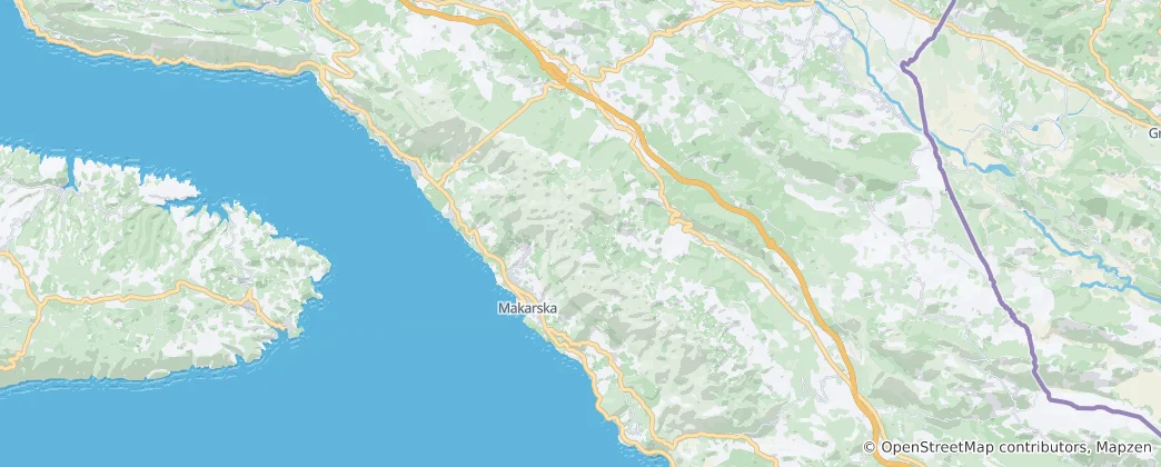 Mapa Přírodní park Biokovo