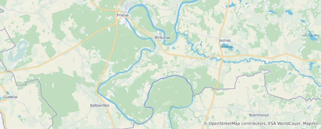Map of Birštonas Municipality