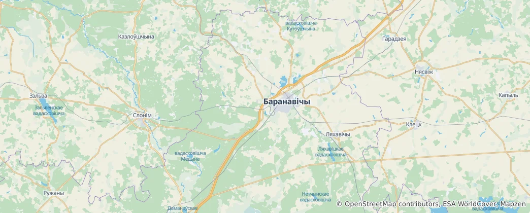 Mapa Baranavický rajón