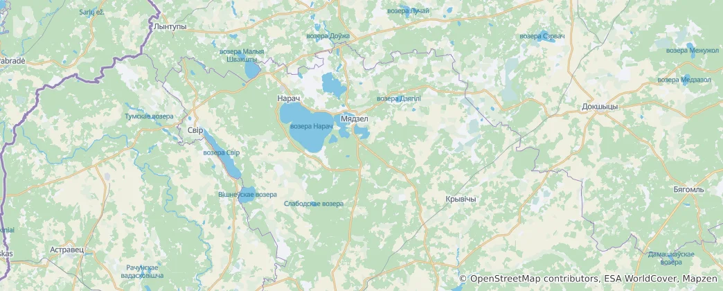 Kaart van Miadziel District