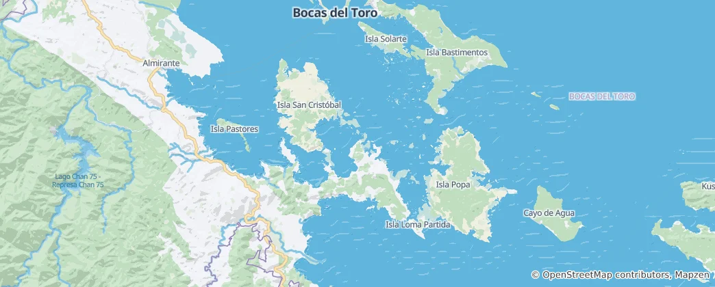 Map of Bocas del Toro District