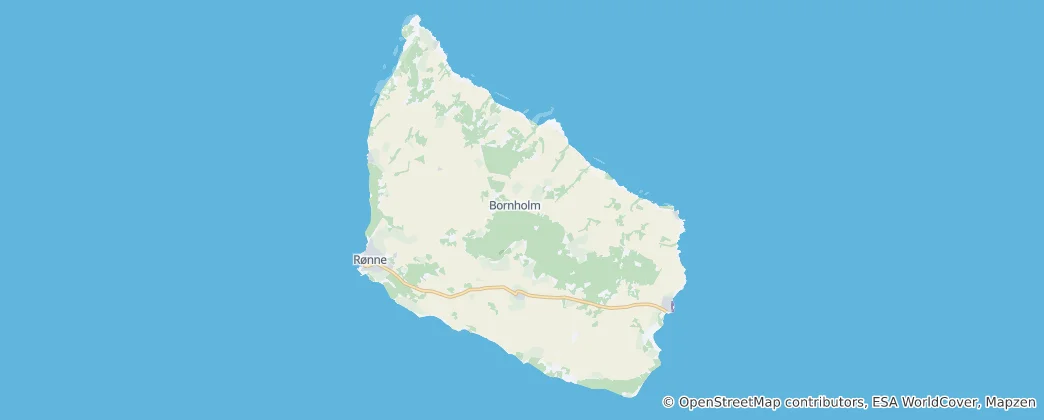 Mappa di comune regionale di Bornholm