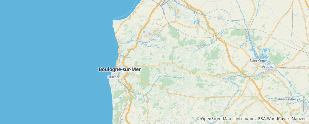 Mapa Arrondissement Boulogne-sur-Mer