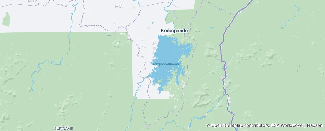 Mapa Brokopondo District