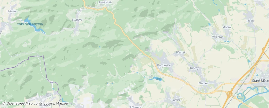 Buchlovice — Mapa