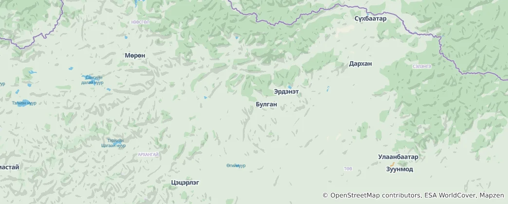 Map of Bulgan Province