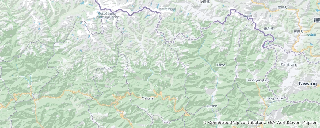 Map of Bumthang District