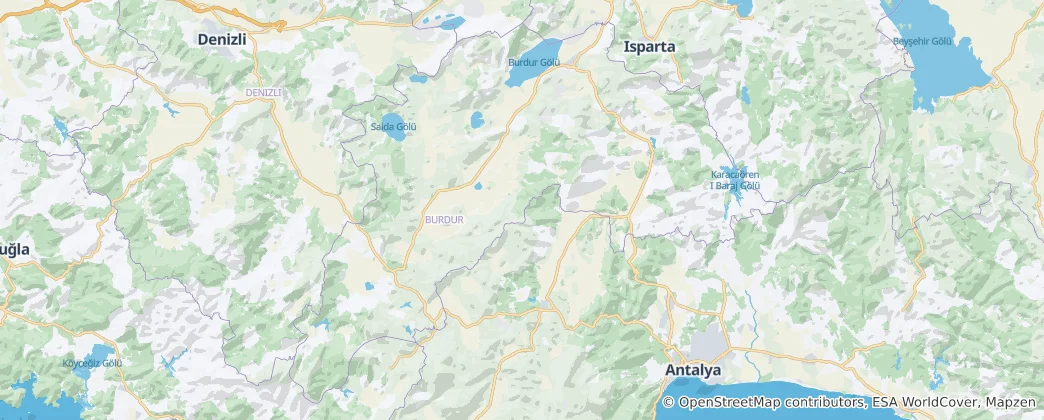Map of Burdur Province