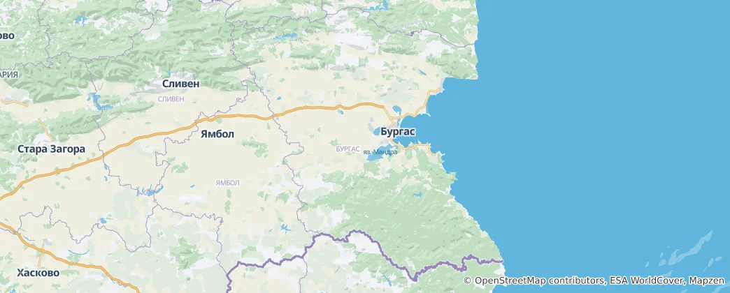 Mapa Burgaská oblast
