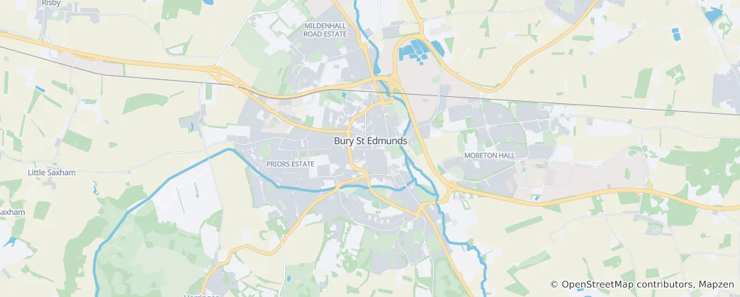 Mapa Bury St Edmunds