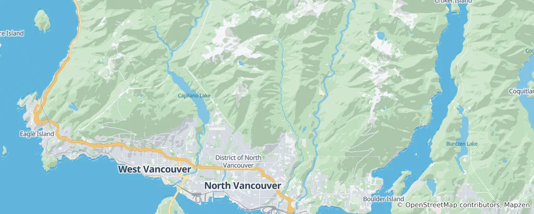Mappa di Burrard Inlet