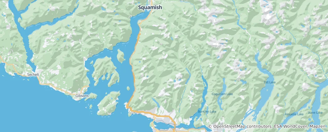 Mapa North Shore Mountains