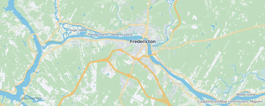 Mappa di Fredericton