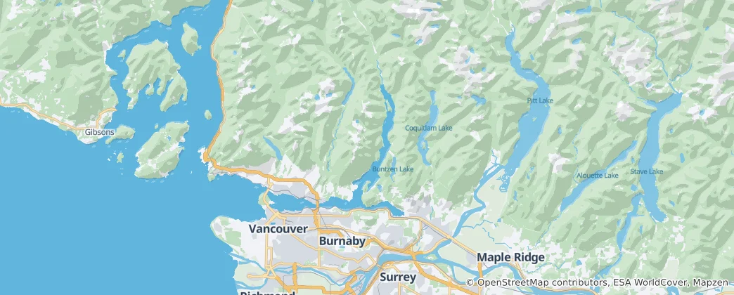 Mapa Greater Vancouver A