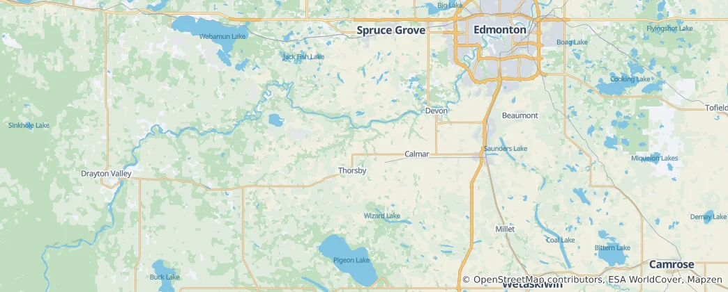 Mapa Leduc County
