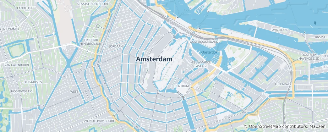 Mapa Canal Ring Area of Amsterdam