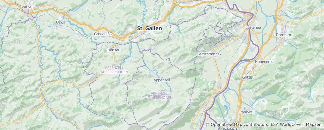 Mapa De Appenzell Rodas Exteriores