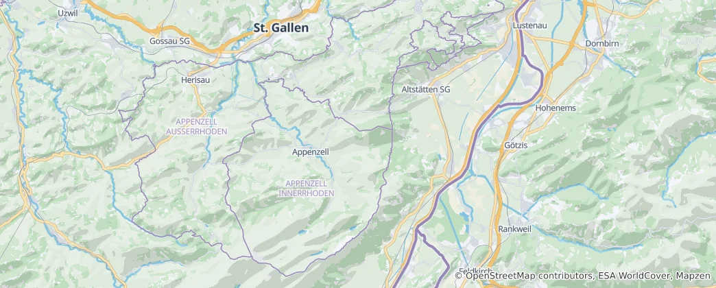 Mapa De Appenzell Rodas Interiores