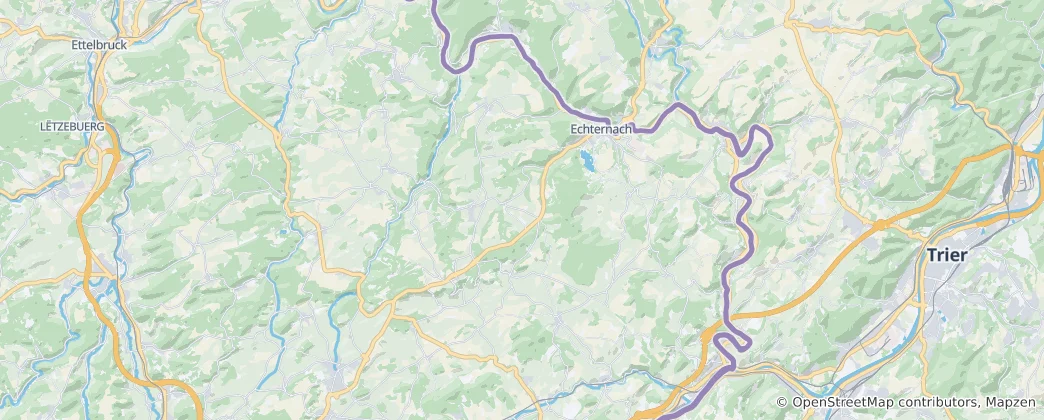 Karte von Kanton Echternach