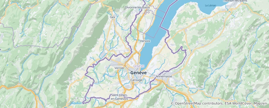 Mapa Ženeva