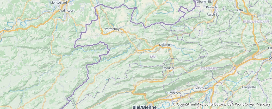 Map of Canton of Jura