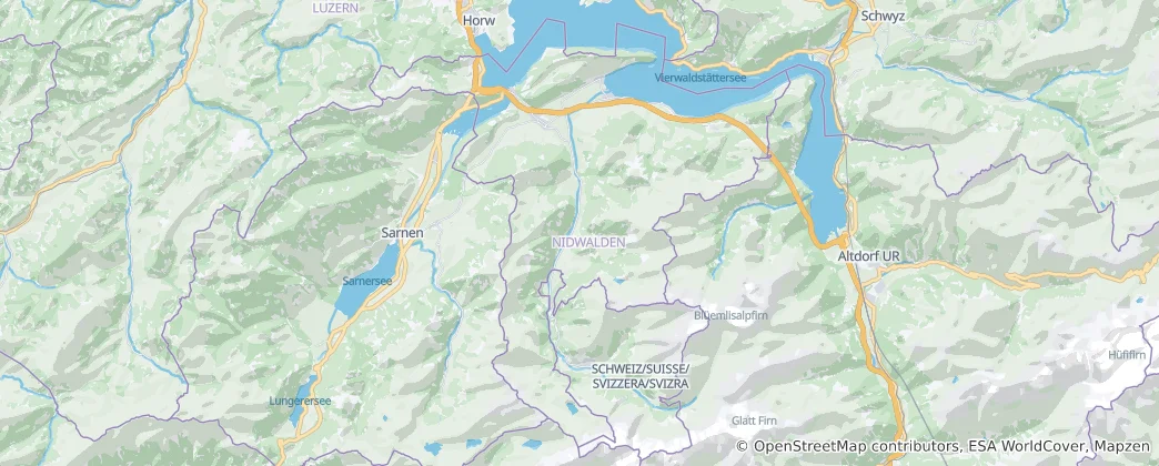 Mappa di canton Nidvaldo