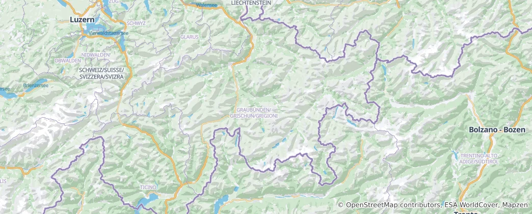 Mapa Graubünden